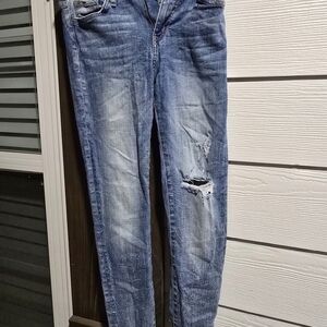 Flying Monkey Women's Light Blue Distressed Skinny Jeans